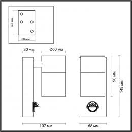 Odeon light 4388/1W HIGHTECH ODL23 633 нерж. сталь/металл/пвх стойкий к УФ излючениюНастенный светильник с датчиком движения IP44 LED GU10 7W MOTTO  - 2 купить